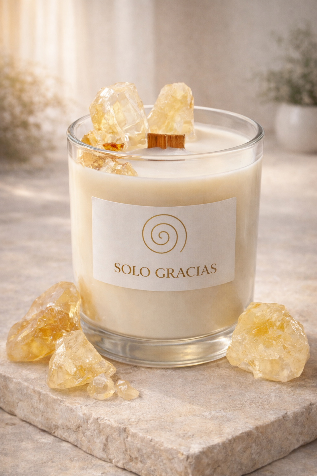 Vela Colección Cristal Premium – Citrino