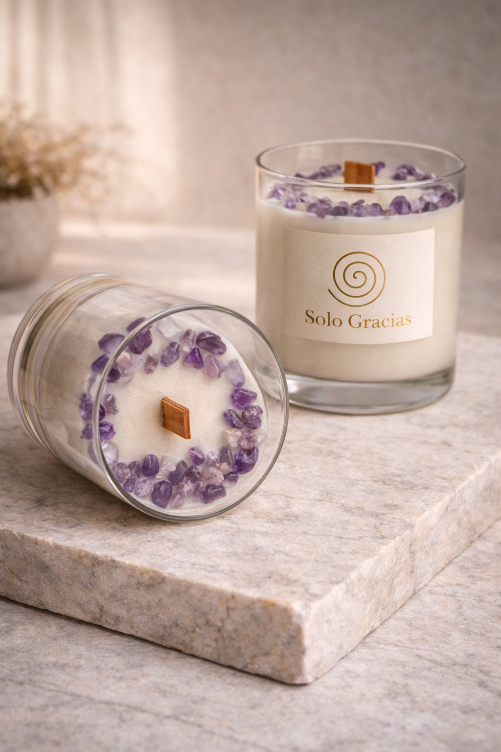 Vela Colección Cristal Consciente – Amatista