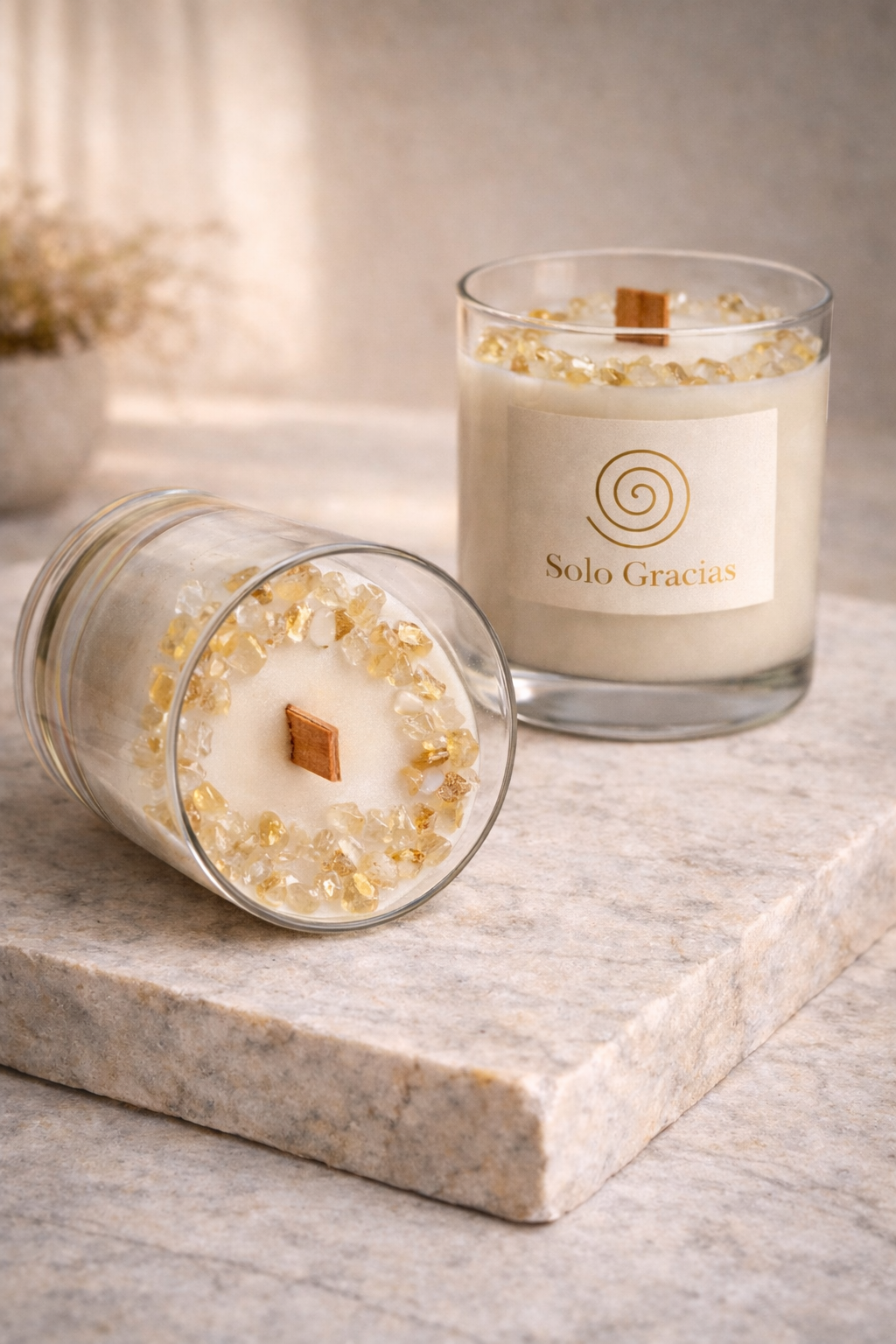 Vela Colección Cristal Energía– Citrino