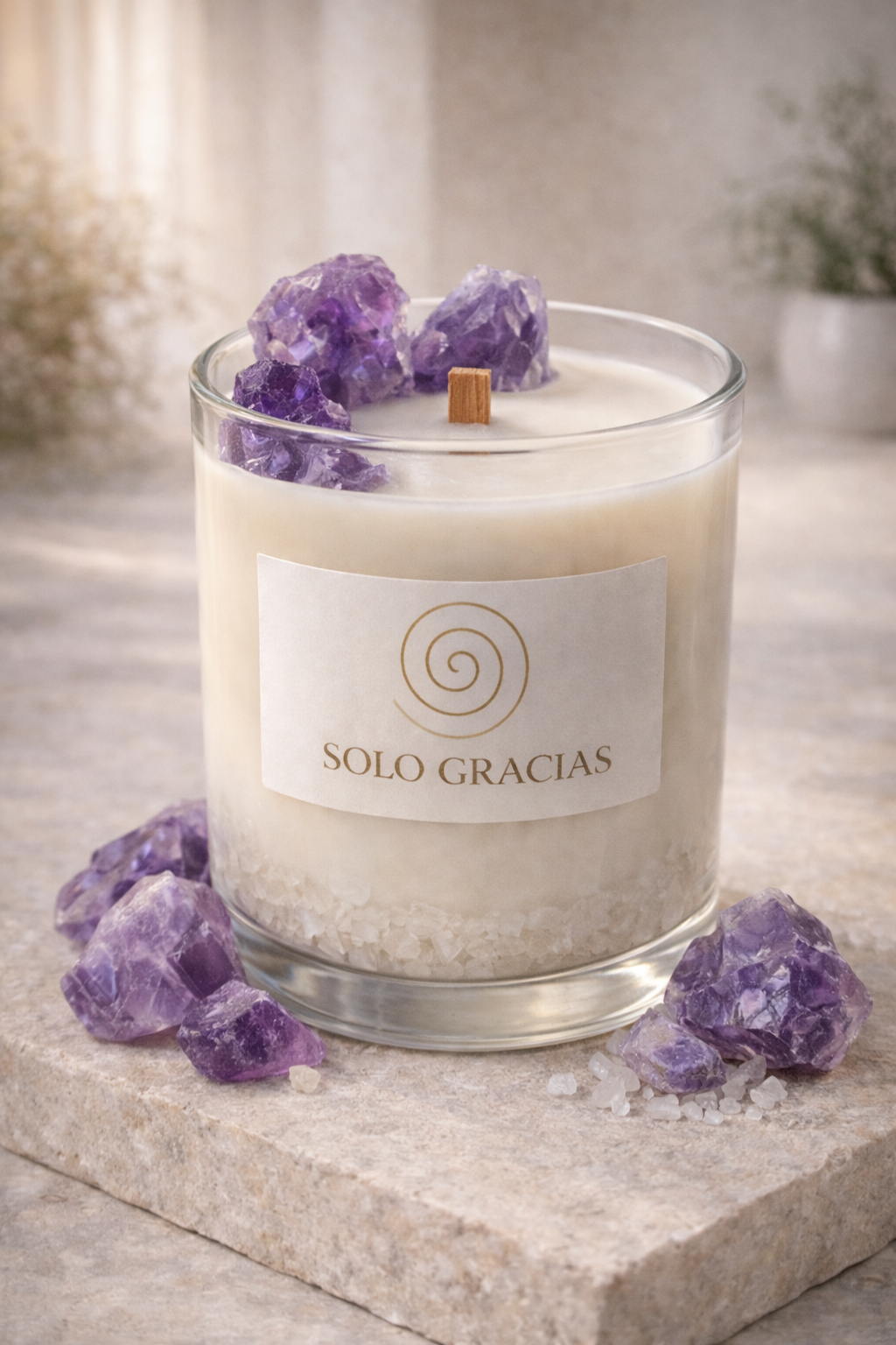 Vela Colección Cristal Premium – Amatista